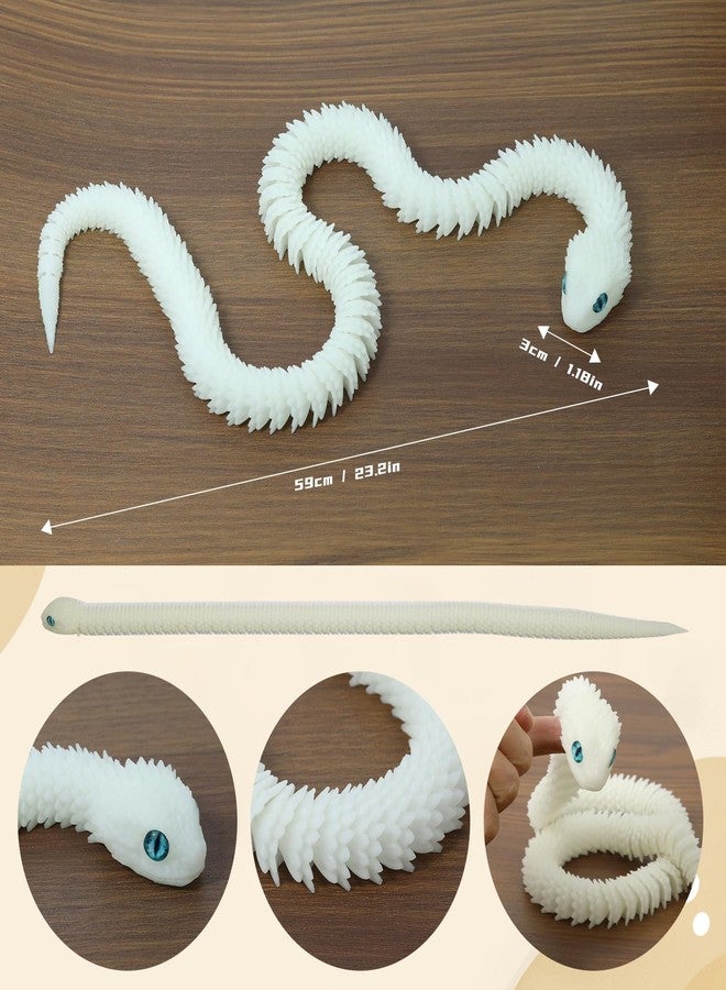 Lohoee 24in 3D Printed Snake Toys,3D Printed Animal, Glow in The Dark Flexible 3D Printed Snake, Fidget ADHD Snake Toys for Animal Collectors, Creative Funny Toy, Easter Basket Stuffers - Image 4